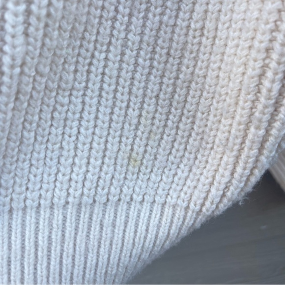 Urban Outfitters Cream Sweater Medium 1/4 Zip Dolman Sleeve Chunky Knit Cable‎ - Picture 12 of 13